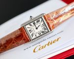 TW Factory Cartier Tank Must 33.7*25.5/29.5*22MM 316L Steel 751 Movement Calfskin Black/Red/Orange Strap Watch